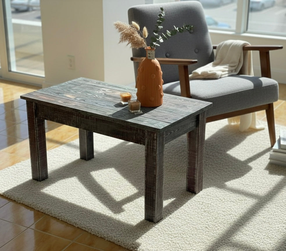 Rustic Hand-Charred Side Table