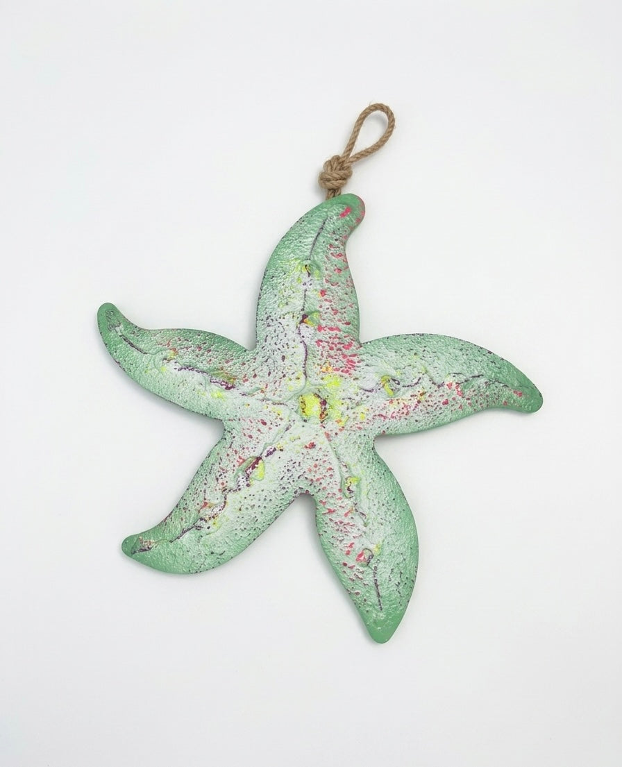 Artisanal Hand-Painted Starfish Wall Decor