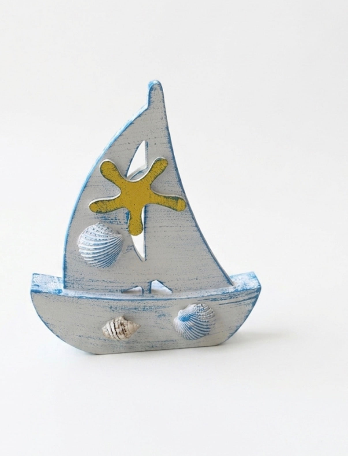 Nautical Wooden Sailboat Decor (30x25 cm)