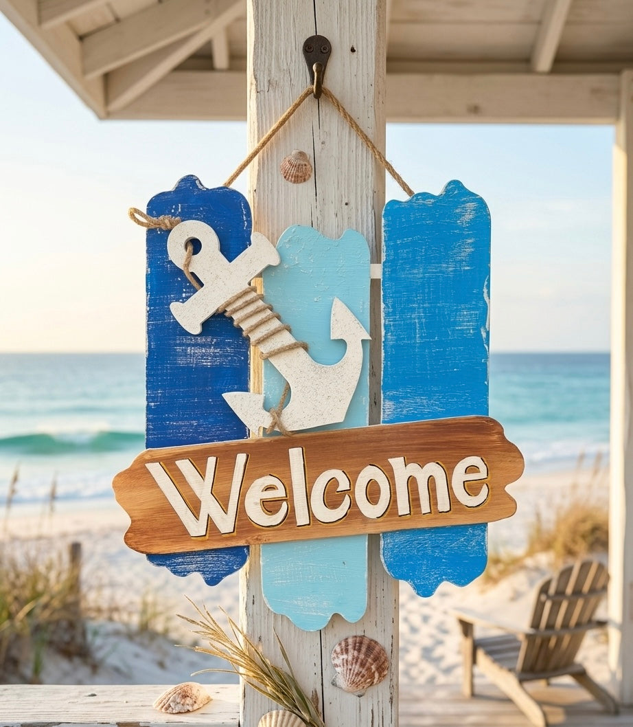 Nautical Anchor "Welcome" Wall Art