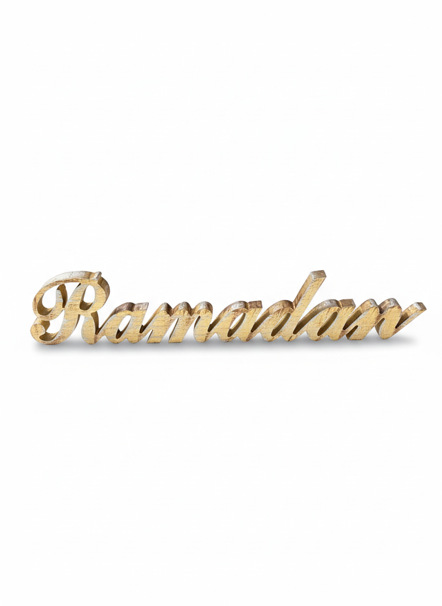 Ramadan Kareem Laser-Cut Wood Script