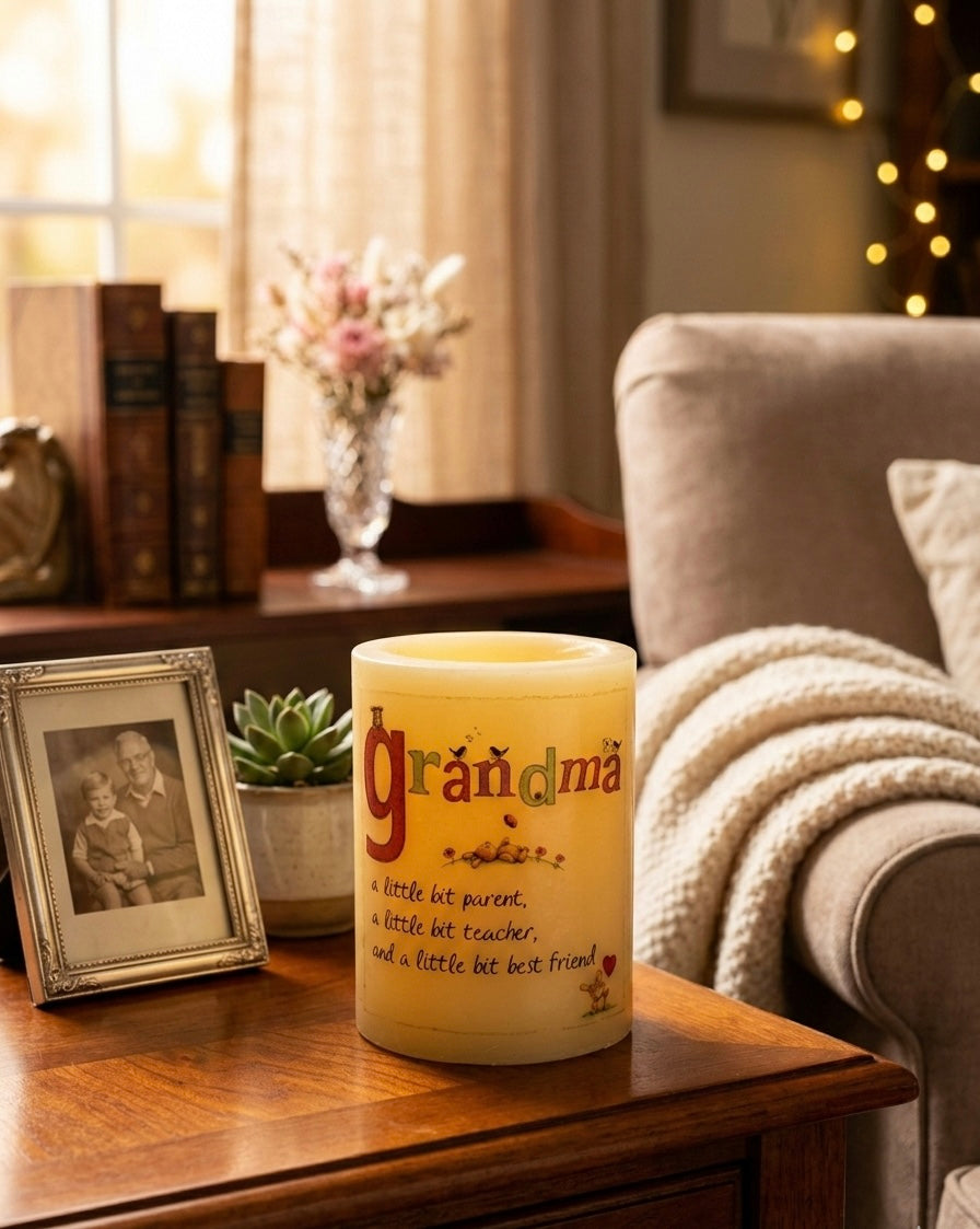 Personalized 13cm Pillar Candle Holder – Multi-Design Tribute for Loved Ones