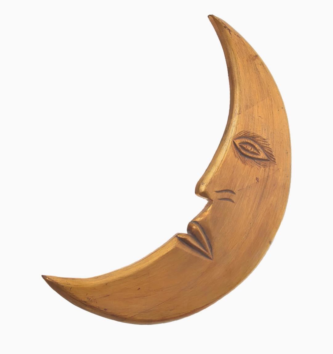 Celestial Gilded Crescent Moon Wall Decor