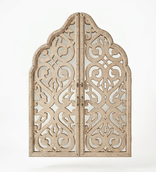 Mirrored Arabesque Hand-Carved Wall Art