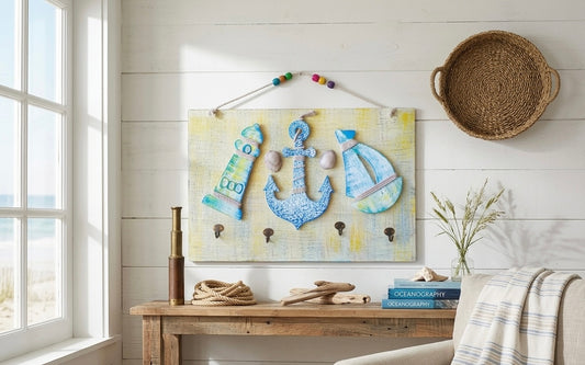 Malika Nautical "Sailboat, Lighthouse & Anchor" Key Holder