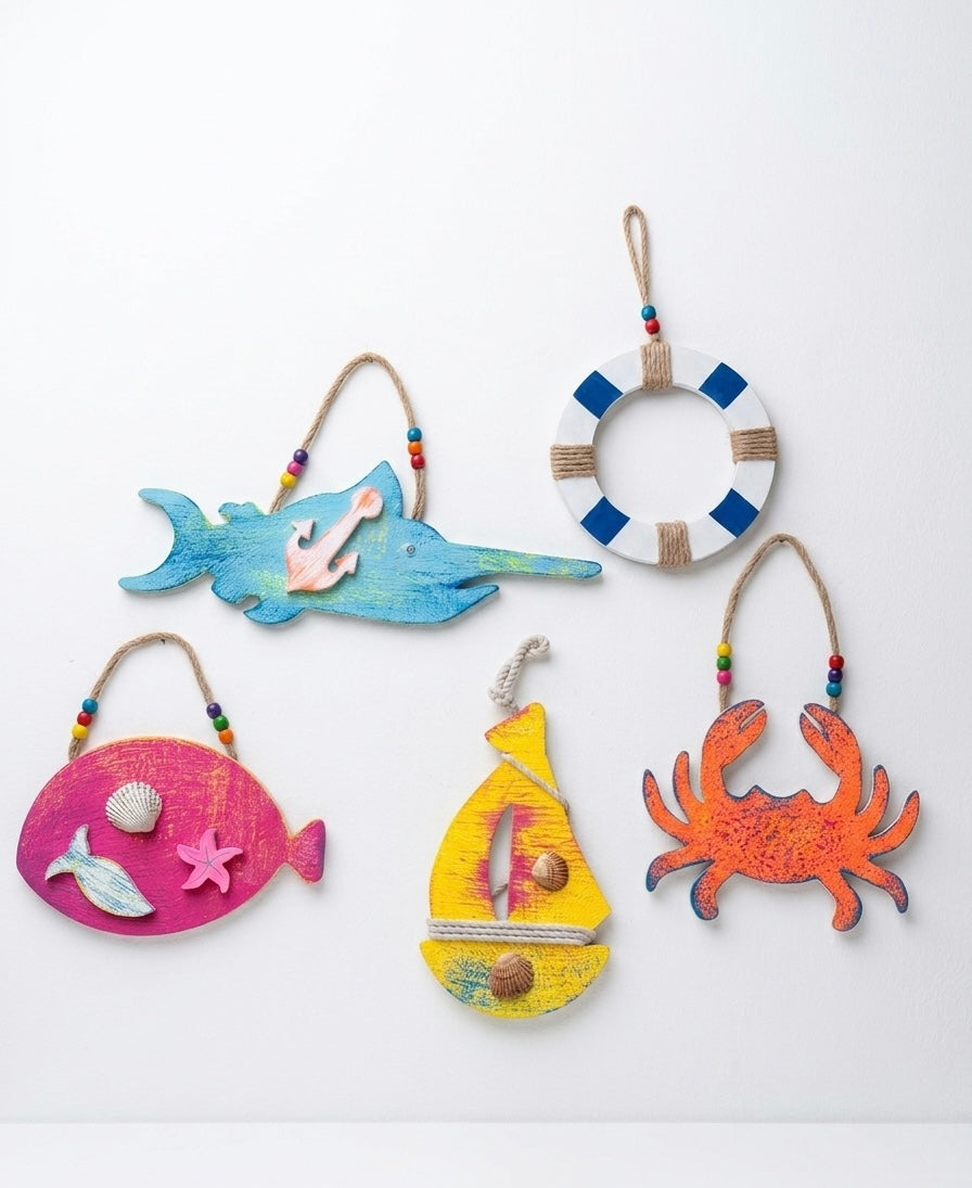 Coastal Charm Nautical Wall Art Set – 5 Pieces