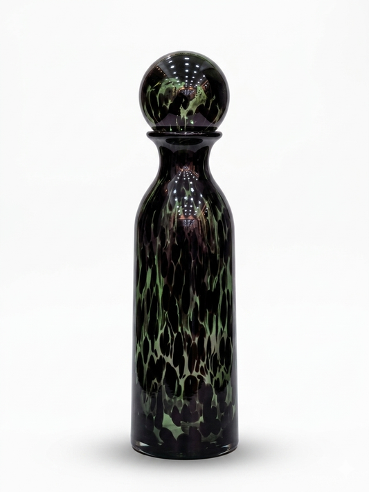 Emerald Tortoise Hand-Blown Glass Decanter
