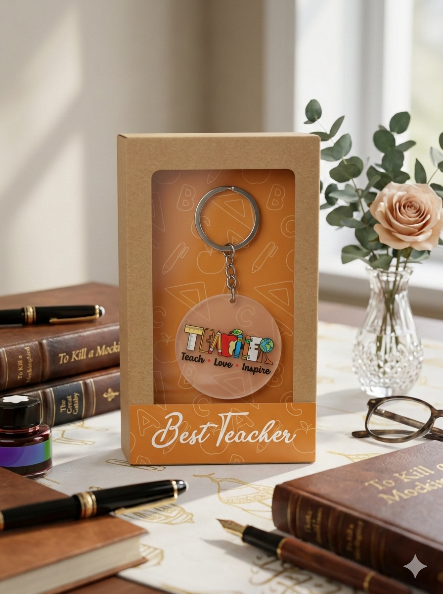 "Teach Love Inspire" Acrylic Teacher Keychain