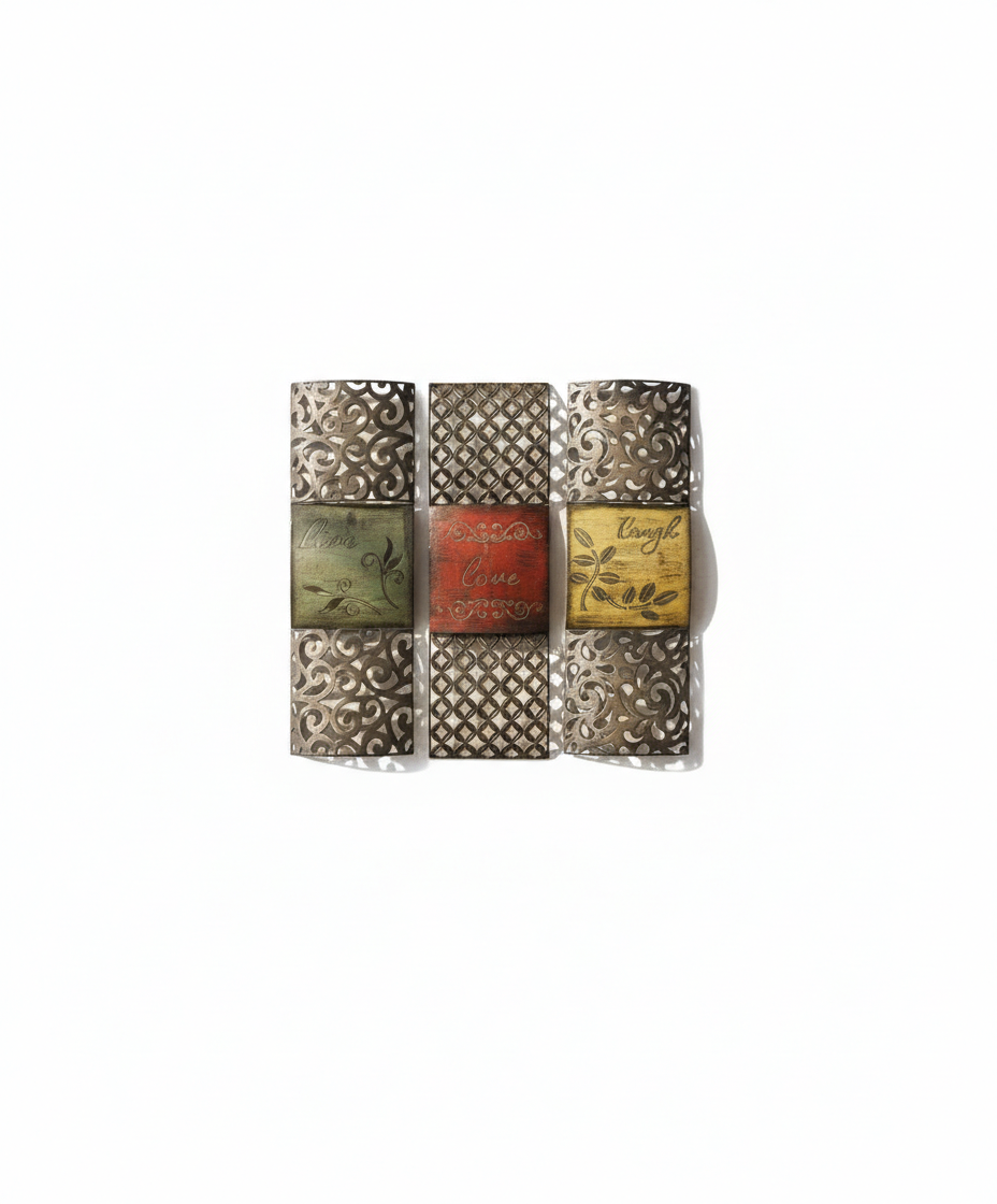 Inspirational Arabesque Metal Wall Art Trio