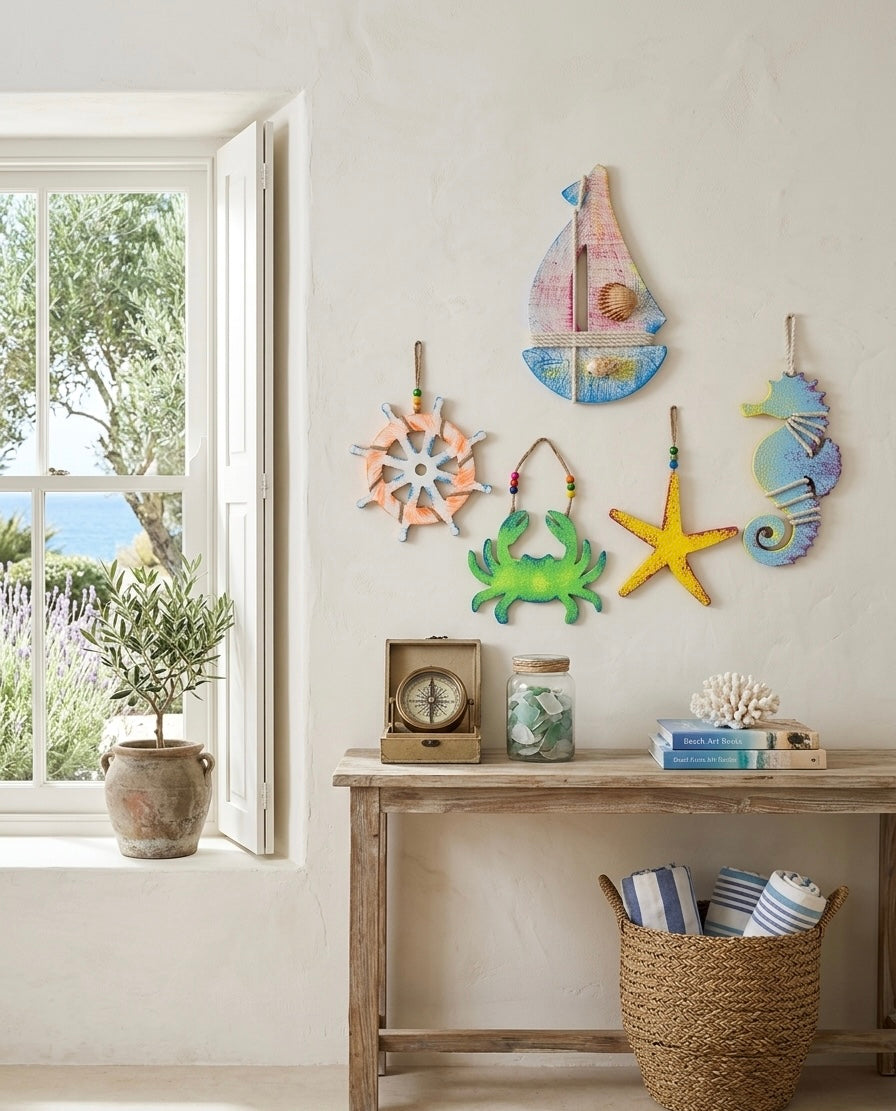 Coastal Charm Nautical Wall Art Set – 5 Pieces