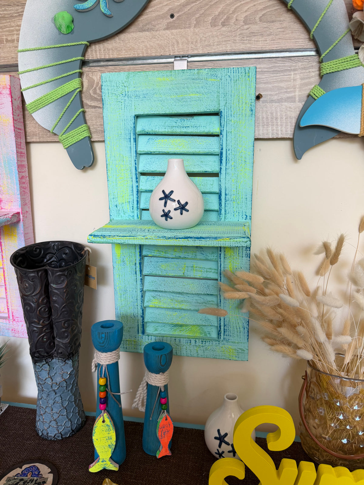 Rustic Shutter Wall Shelf (50x30 cm)