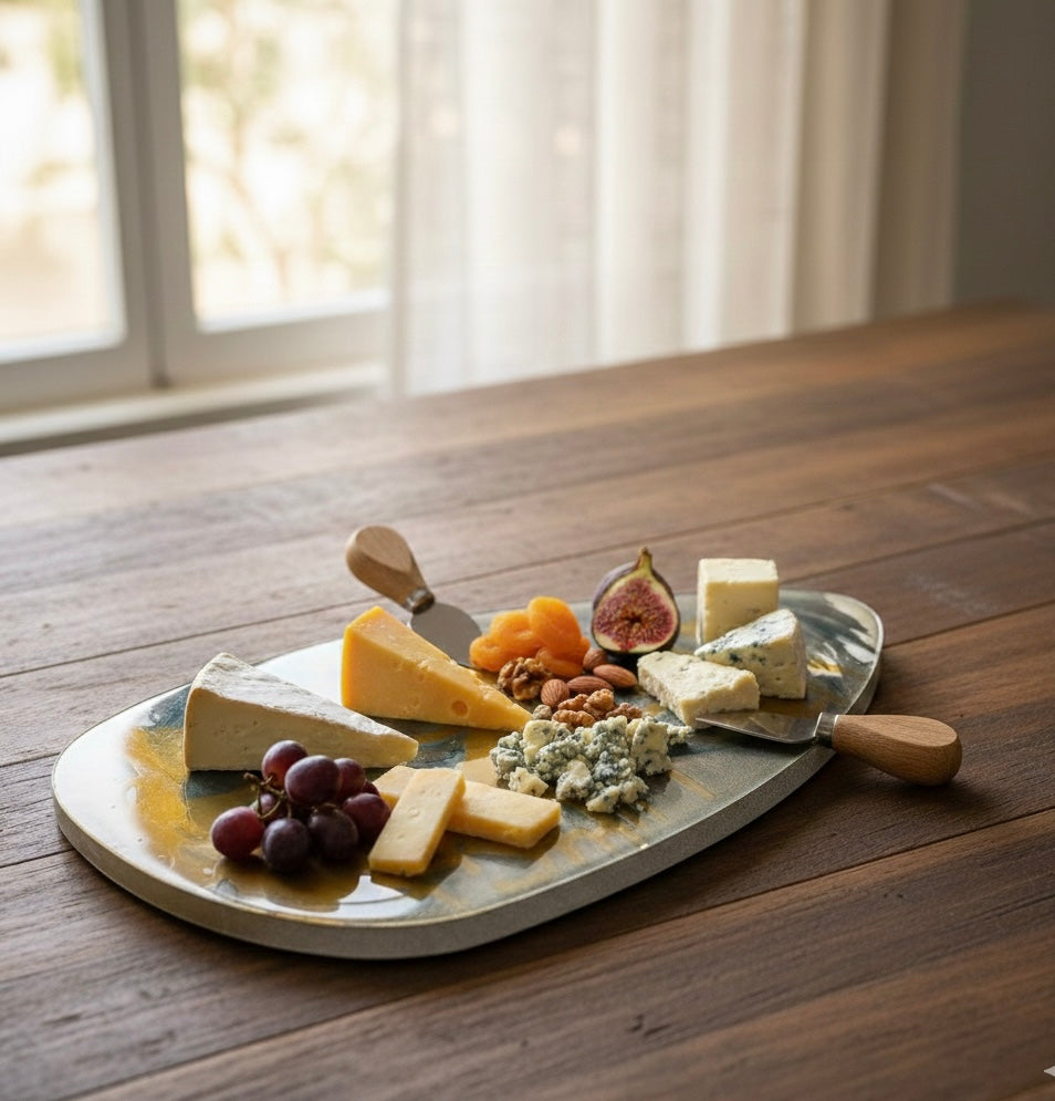 Artisan Abstract Wooden Serving Platter
