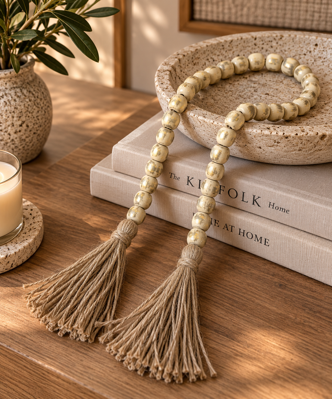 Whirling Devotion: Handcrafted Wooden Prayer Beads (80 cm)