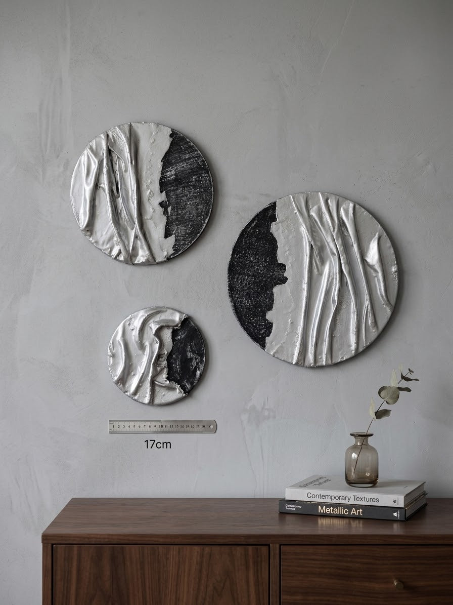 Modern Textured Circular Wall Art Set