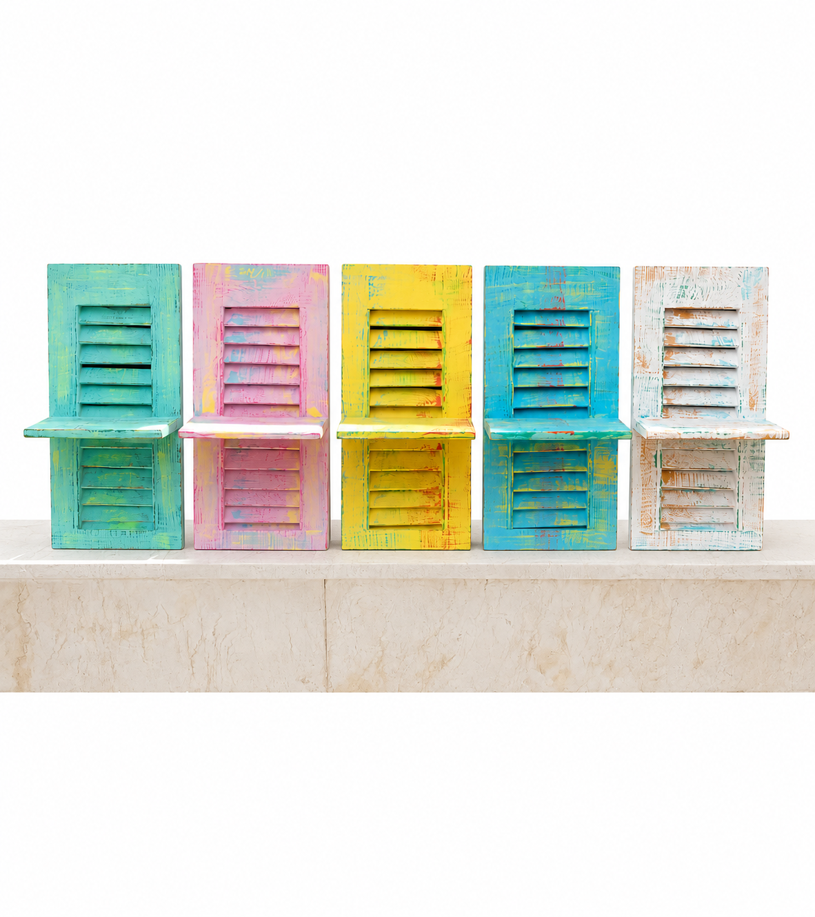 Rustic Shutter Wall Shelf (50x30 cm)