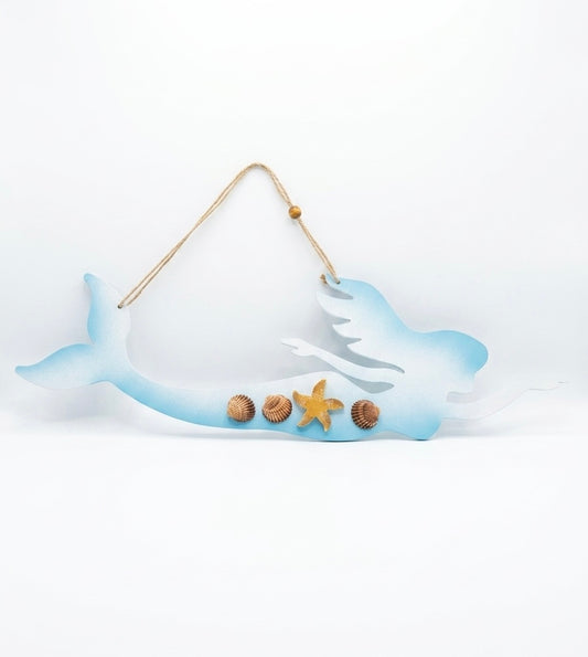 Small Artisanal Hand-Painted Mermaid Wall Decor