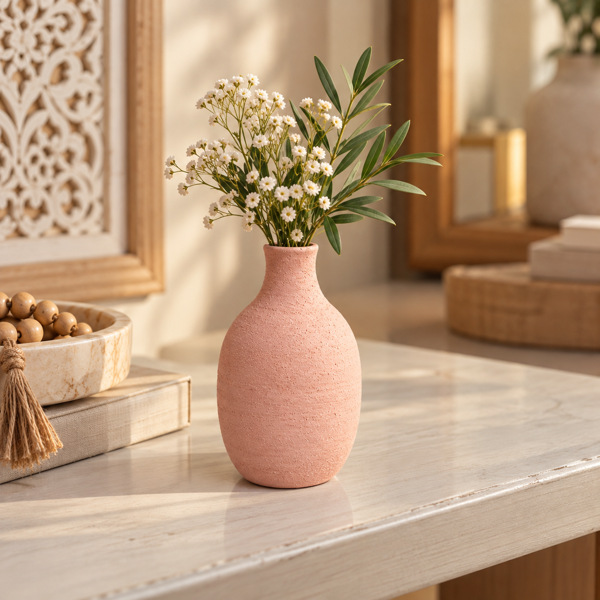 Minimalist Textured Sphere Bud Vase