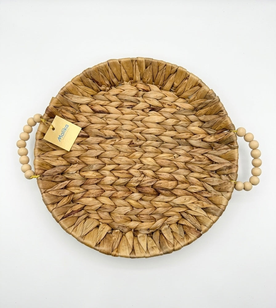 Boho Serving Tray with Beaded Handles