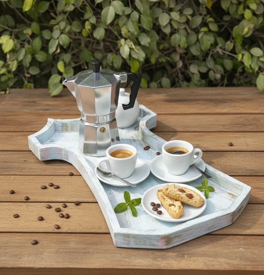 Vintage Handcrafted Shabby Chic Wooden Display Tray