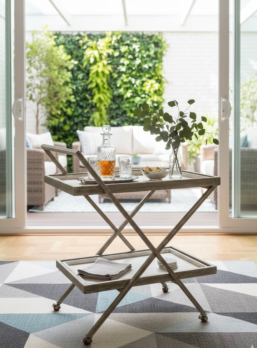 Industrial Elegance Bar Cart