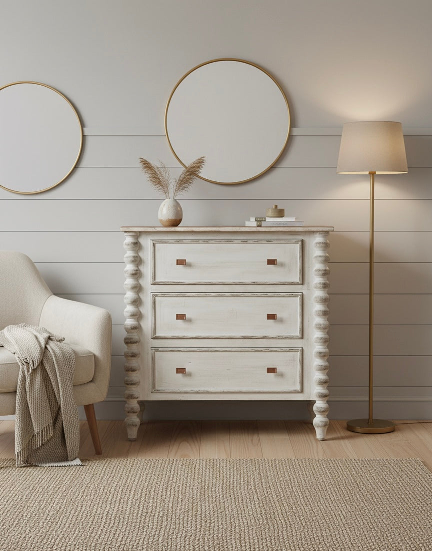 Vintage Spindle-Leg Dresser