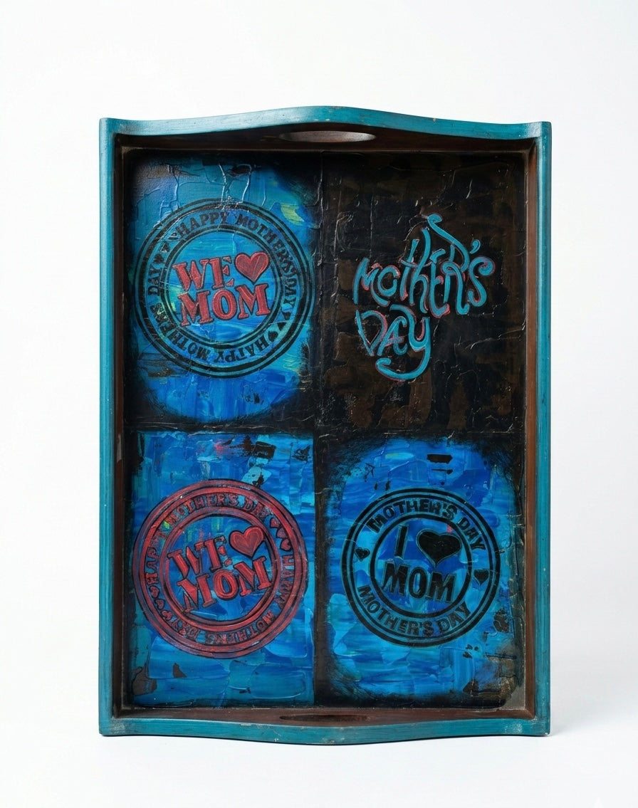 Hand-Painted "Mother’s Day" Mixed Media Serving Tray