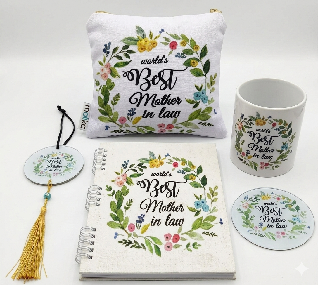 "World's Best Mother-in-Law" Floral 5-Piece Gift Set