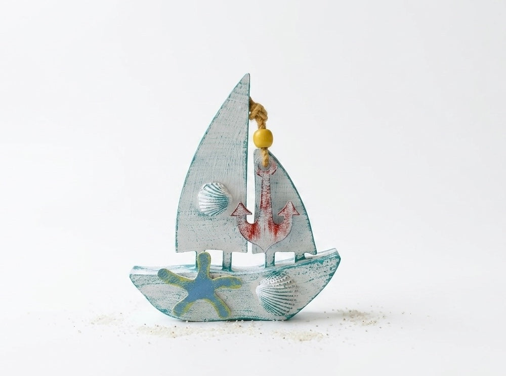 Nautical Wooden Sailboat Decor (30x25 cm)