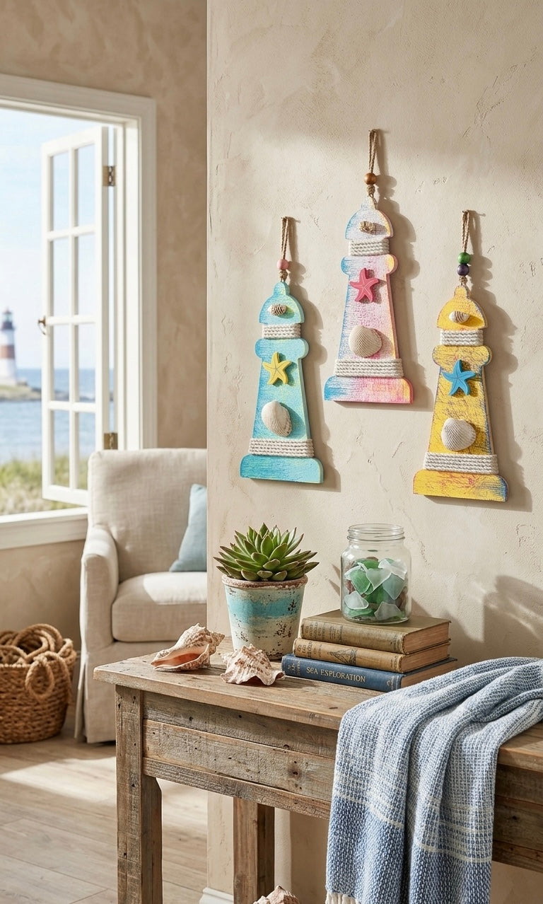 Handcrafted Wooden Lighthouse Wall Art