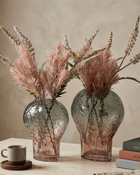 Artisan Ombré Hammered Glass Vase Set