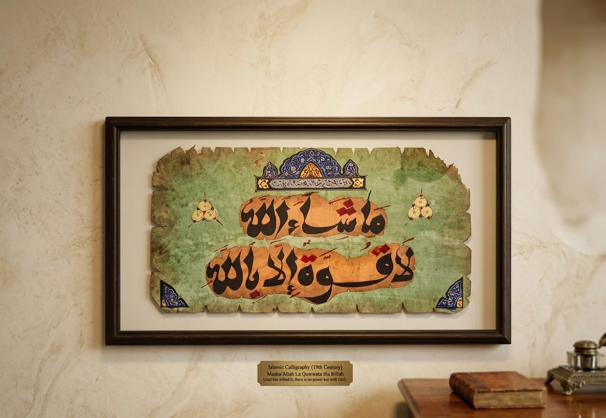 Sacred Parchment: Hand-Lettered Arabic Calligraphy Art