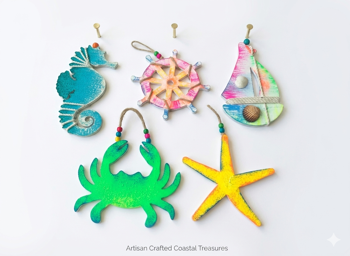 Coastal Charm Nautical Wall Art Set – 5 Pieces