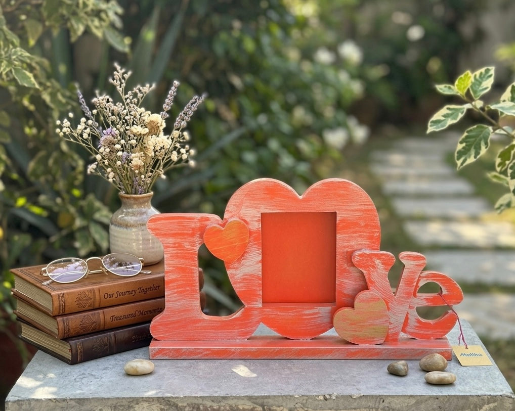 Distressed Wood "LOVE" Sentiment Picture Frame