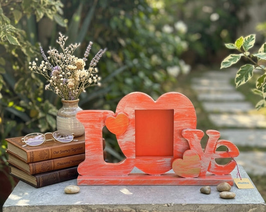 Distressed Wood "LOVE" Sentiment Picture Frame