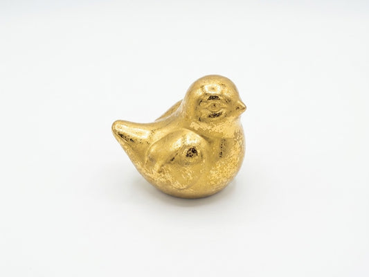 Aurelia 10cm Gilded Speckled Bird Figurine - Luxury Table Decor