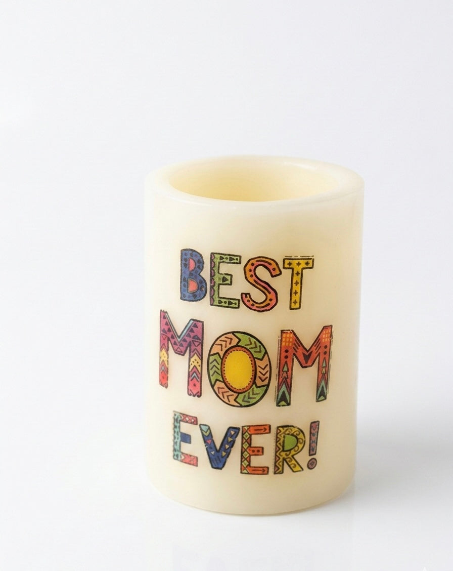 Personalized 13cm Pillar Candle Holder – Multi-Design Tribute for Loved Ones