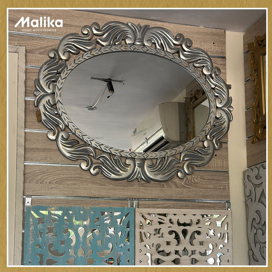 Regal Silver Scrollwork Wall Mirror