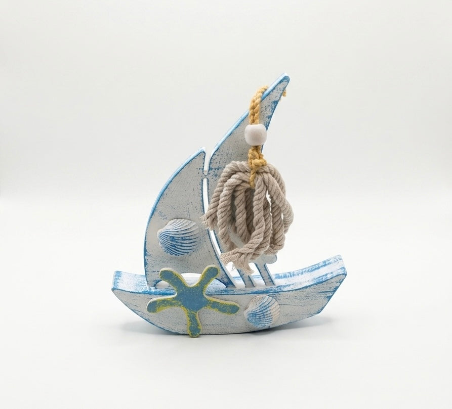 Nautical Wooden Sailboat Decor (30x25 cm)