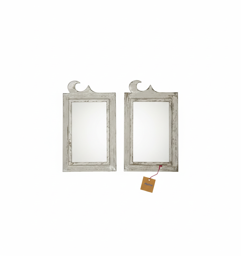Vintage Silver Crescent Mirrors