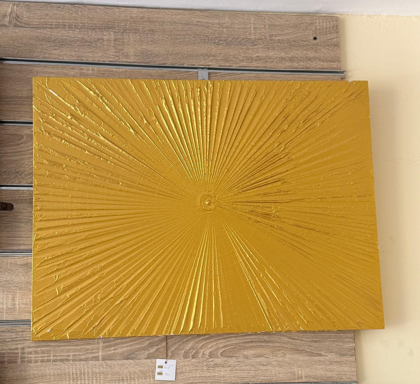 Golden Sunburst Textured Wall Art
