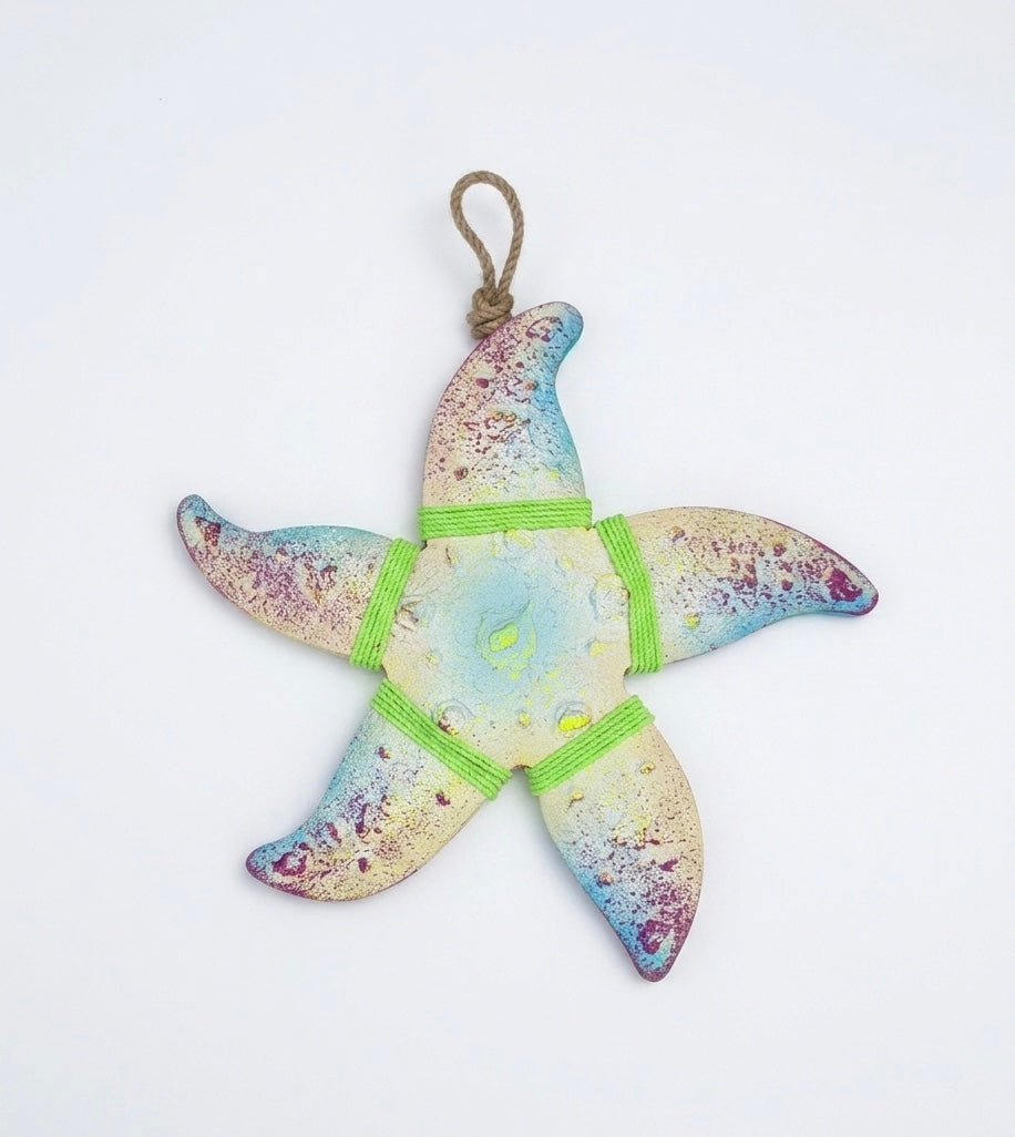 Artisanal Hand-Painted Starfish Wall Decor