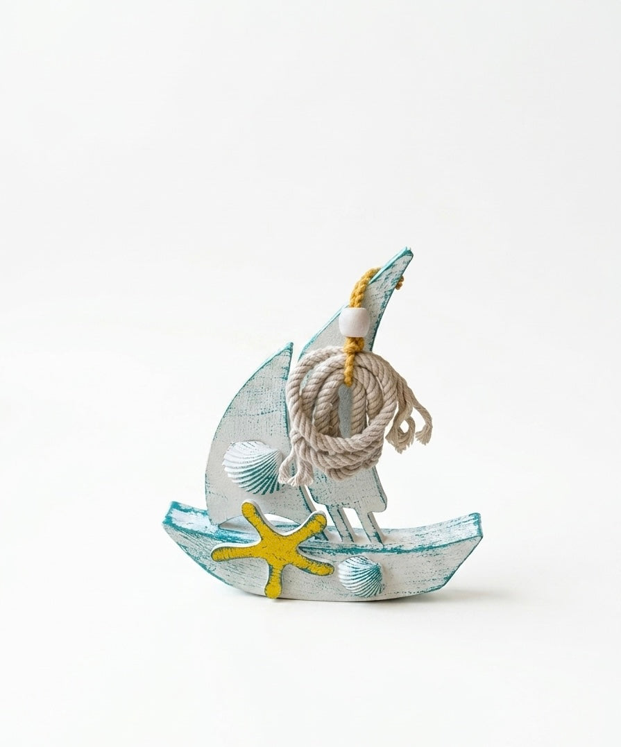Nautical Wooden Sailboat Decor (30x25 cm)