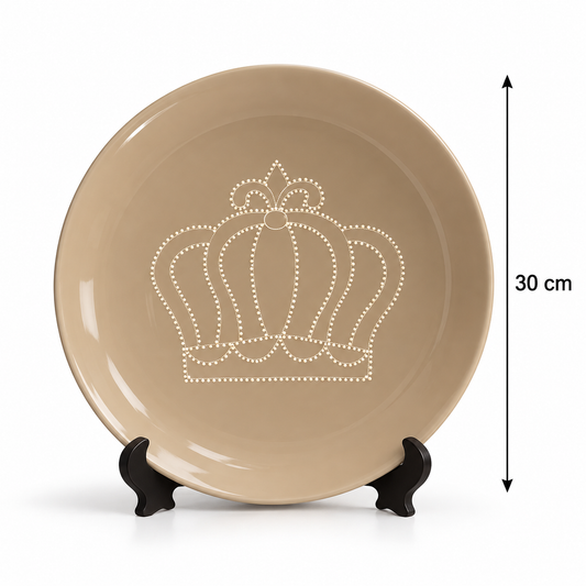 Decorative Plate with Crown Design – 30 cm