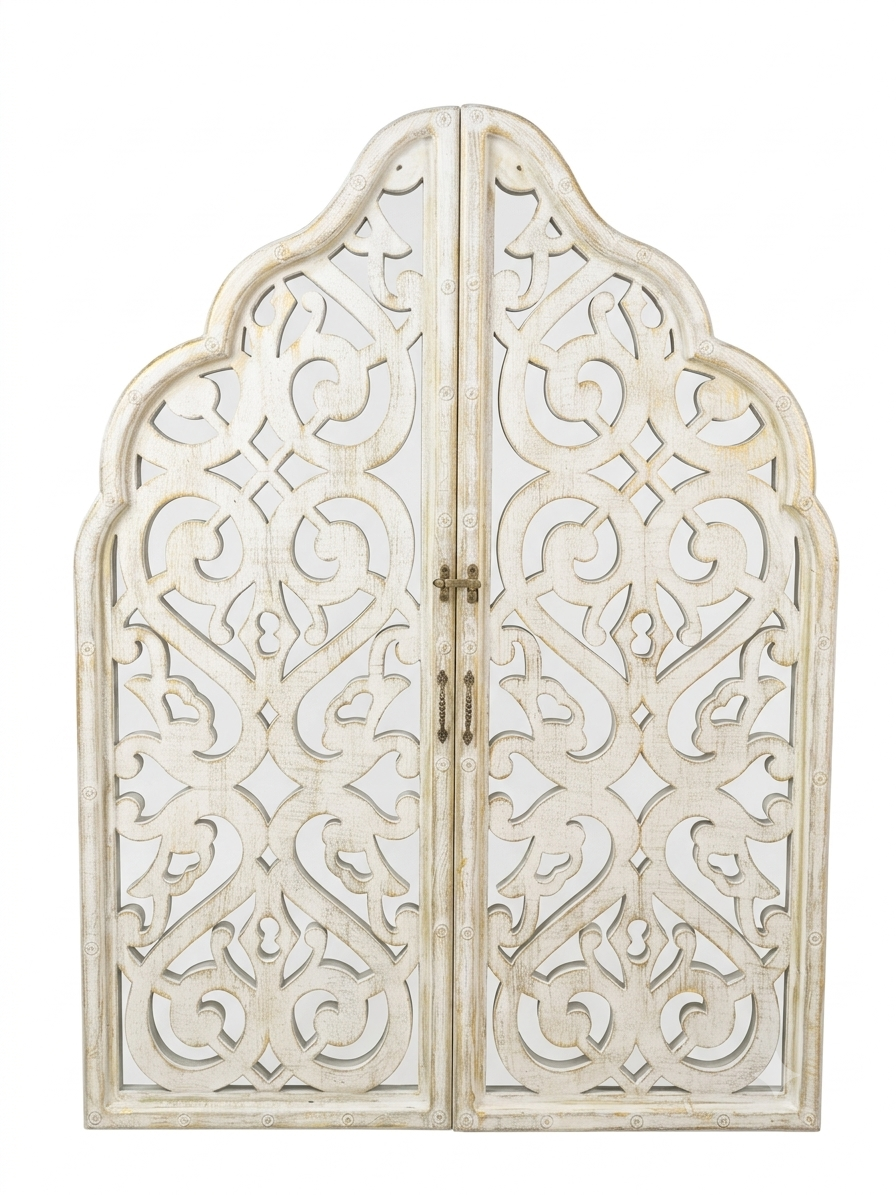 Mirrored Arabesque Hand-Carved Wall Art