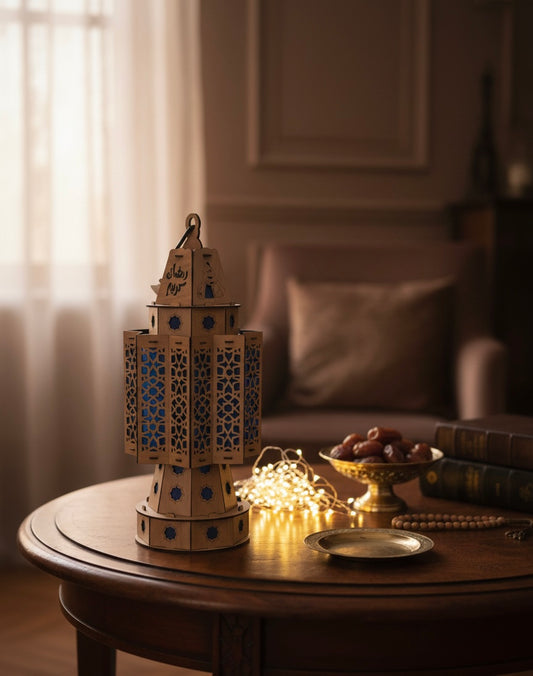 Handcrafted Wooden Ramadan Lantern (Fanous) – Classic Islamic Geometric Design