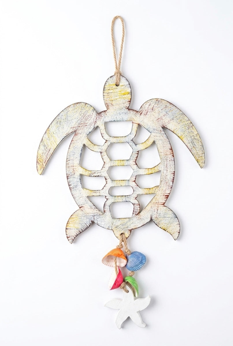 Artisanal Hand-Painted Sea Turtle Wall Decor