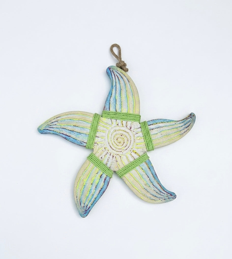 Artisanal Hand-Painted Starfish Wall Decor