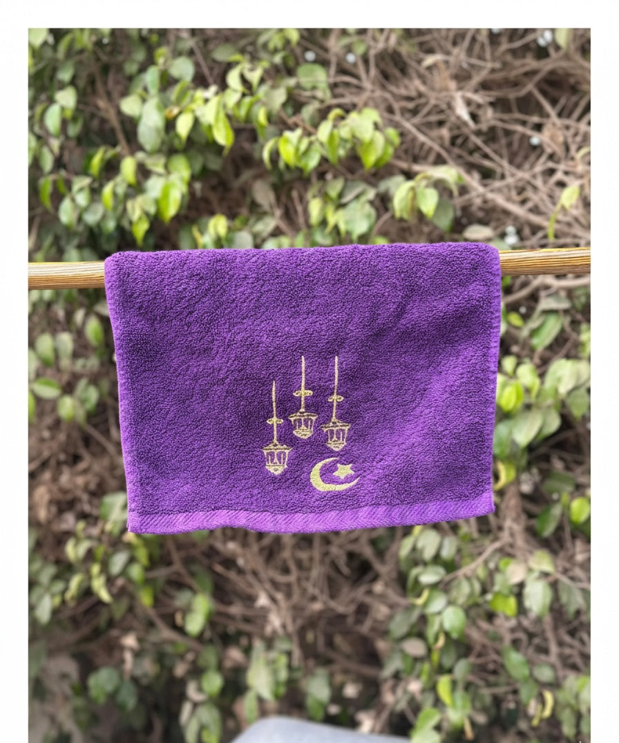 Ramadan Elegance: Embroidered Cotton Hand Towel