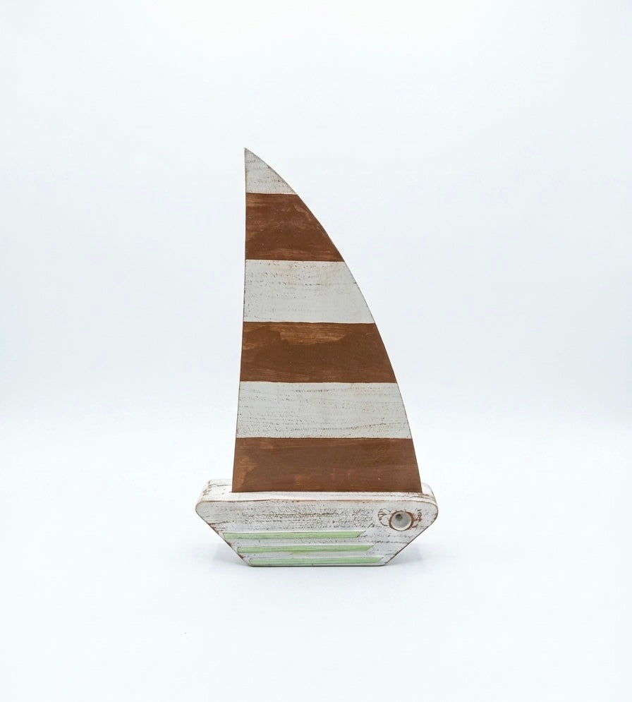Handcrafted Wooden Sailboat Decor