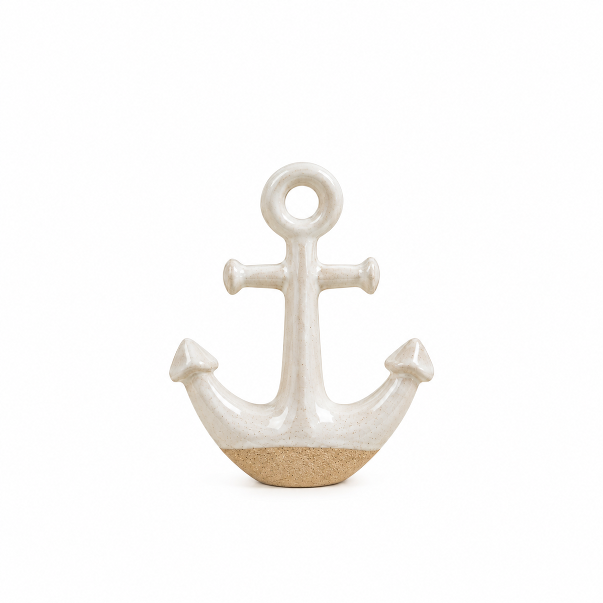 Artisanal Ceramic Anchor Decorative Ornament